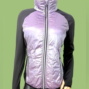 Calvin Klein Women’s M Tech Fleece Run Club Apres Ski Metallic Puffer Jacket